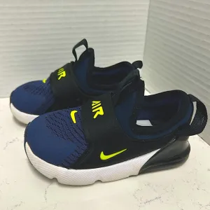Nike Air Max 270 Kids Running Shoe Navy/Lemon 7C