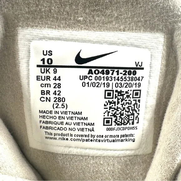 Nike Air Max 270 React Men Size 10 Beige Chalk Gray Orange Sneaker Lightweight