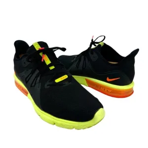 Nike Air Max Sequent 3 Running Sneakers Shoes Black Orange Volt Mens Size 12