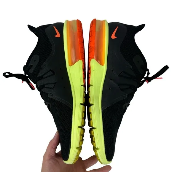 Nike Air Max Sequent 3 Running Sneakers Shoes Black Orange Volt Mens Size 12
