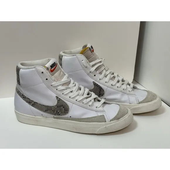 Nike, Blazer Vintage Mid Snakeskin Swoosh Sneakers Shoes, Size 10 Men