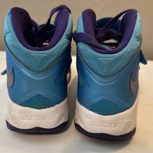 Nike Blue and Purple High-Top Sneakers with Strap — “LeBron James”