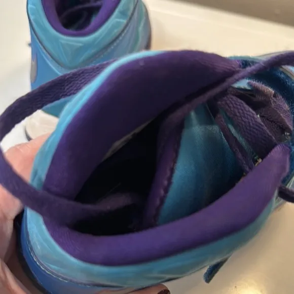 Nike Blue and Purple High-Top Sneakers with Strap — “LeBron James”