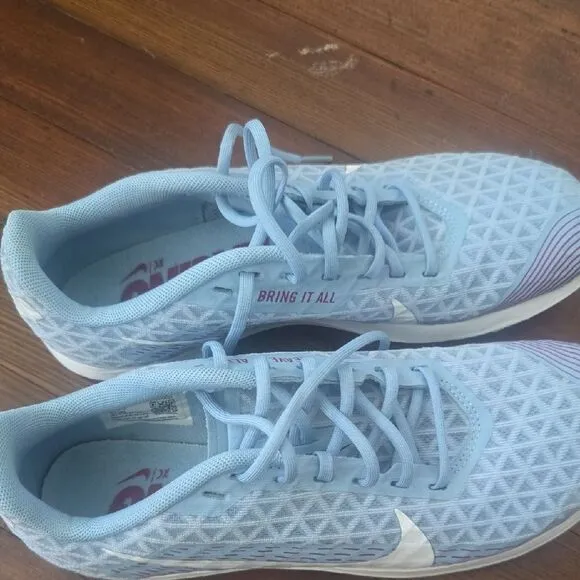 Nike Blue and White Athletic Shoes Lightweight Mesh Design