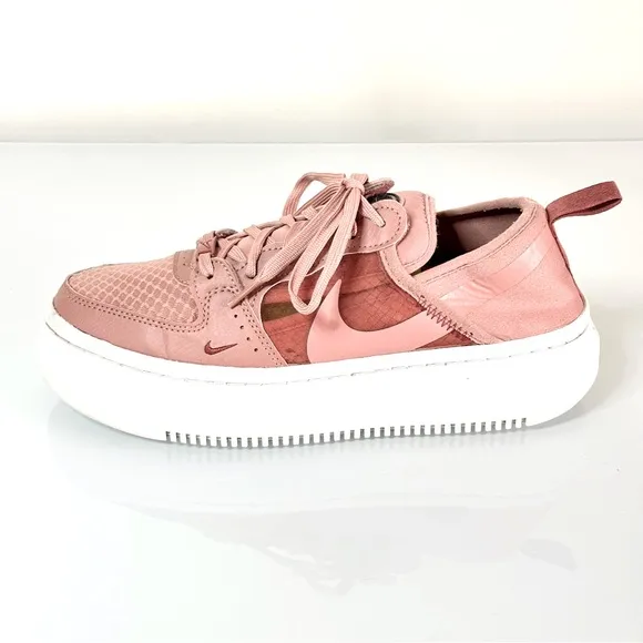 Nike Court Vision Alta TXT Platform Sneakers 8.5 Rust Pink