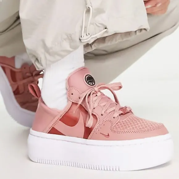 Nike Court Vision Alta TXT Platform Sneakers 8.5 Rust Pink