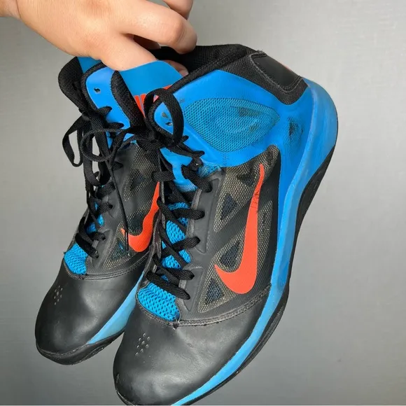 Nike Dual Fusion BB II Black/Blue/Orange Mens Basketball Shoes