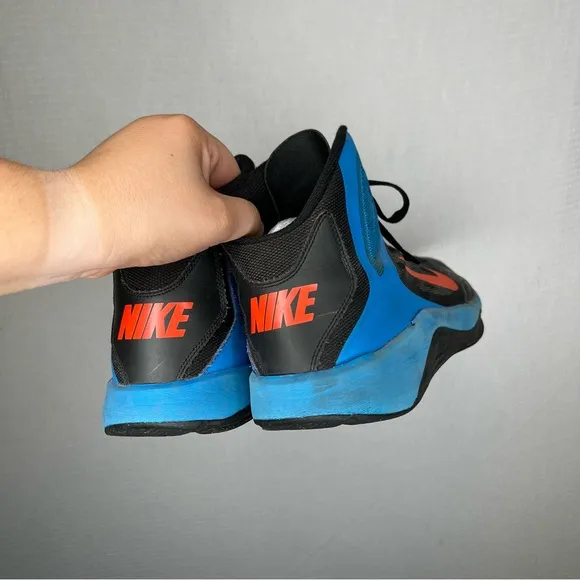 Nike Dual Fusion BB II Black/Blue/Orange Mens Basketball Shoes