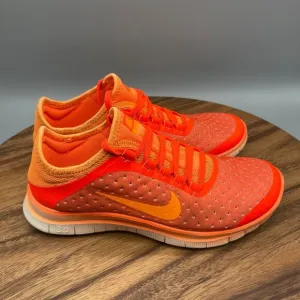 Nike Free 3.0 Shoes Womens 8 Orange Neon Running Comfort Lightweight Walking