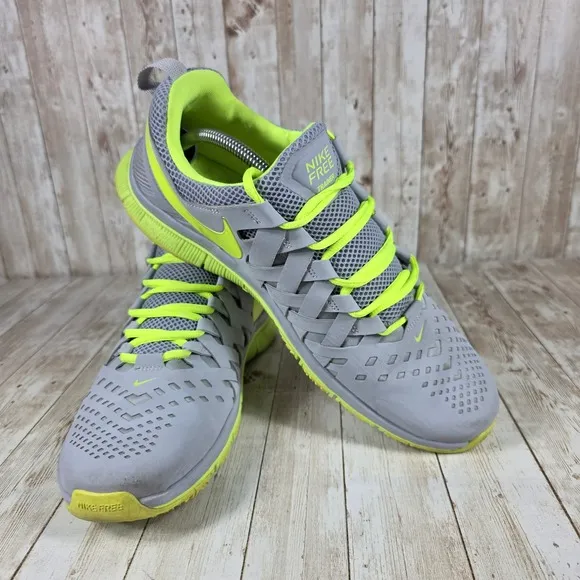 Nike Free Trainer 5.0 Training Gym Athletic Shoes Gray Neon Yellow 12