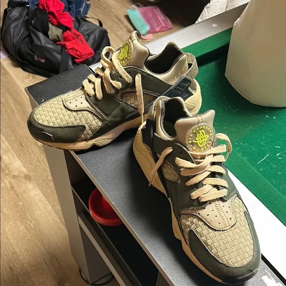Nike Green and Tan Sneakers with Chunky Design