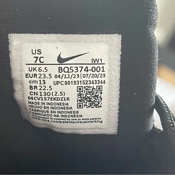 Nike kids toddler Size 7c Manoa Leather Hi Top Shoes sneakers Black New