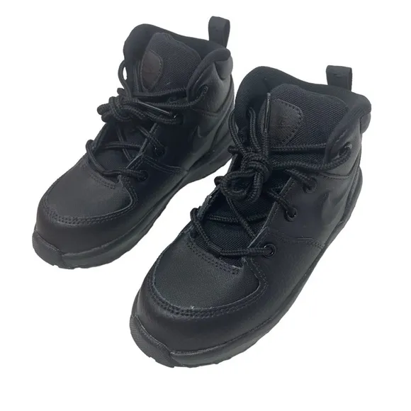 Nike kids toddler Size 7c Manoa Leather Hi Top Shoes sneakers Black New