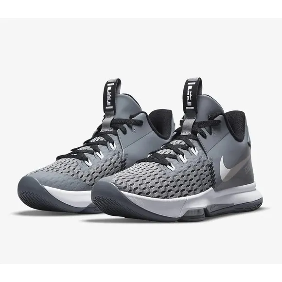 Nike Lebron Witness V 5 Cool Grey White Black Basketball Shoes Men's Size 10.5