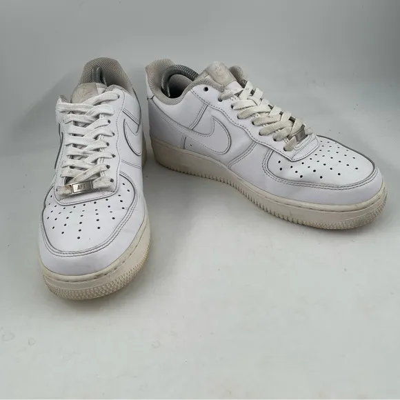 Nike Men’s Air Force 1 ‘07 Triple White Leather Sneakers Shoes - Size 8.5