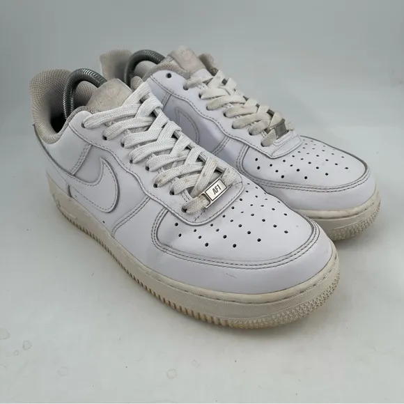 Nike Men’s Air Force 1 ‘07 Triple White Leather Sneakers Shoes - Size 8.5