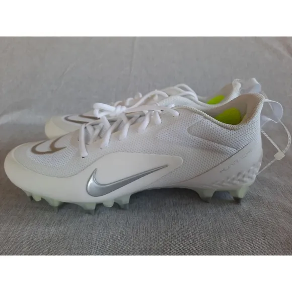 Nike Mens US 9 Alpha Huarache 8 Varsity Lacrosse Cleats Low White/Gray CW446-100