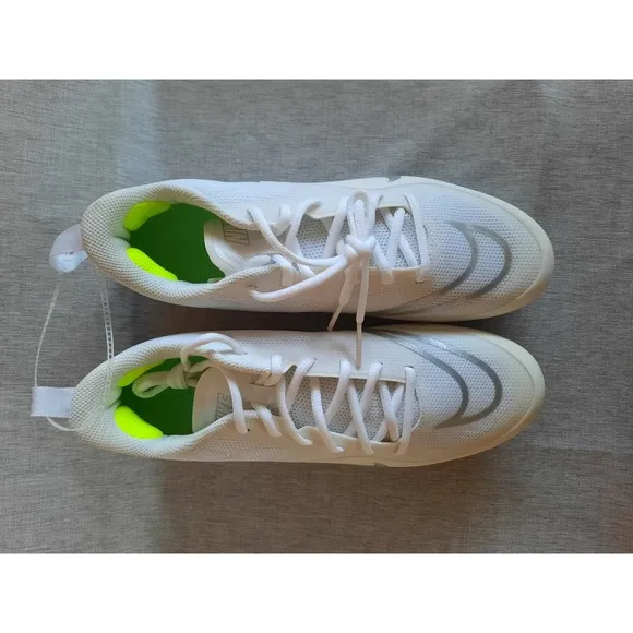 Nike Mens US 9 Alpha Huarache 8 Varsity Lacrosse Cleats Low White/Gray CW446-100