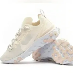 Nike React Element Running Shoes Size 10 Ivory Pink Athletic Track Sneakers