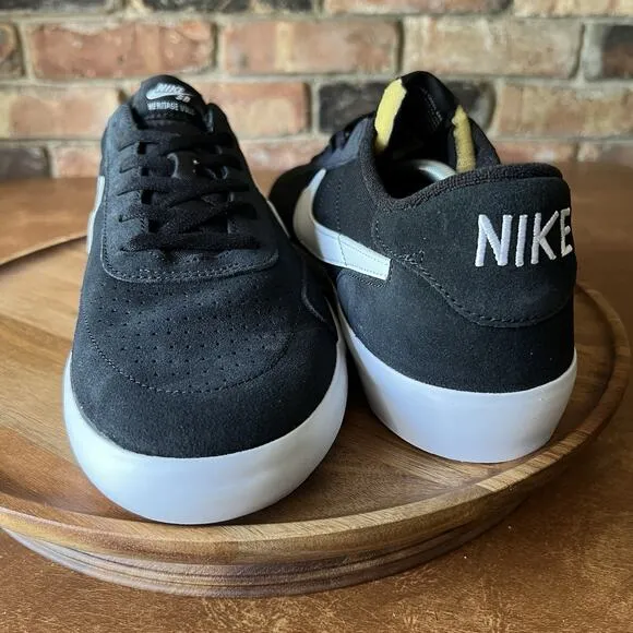 Nike SB Heritage Vulc Black White Skate Sneaker Shoes CD5010-003 Men's Size 12