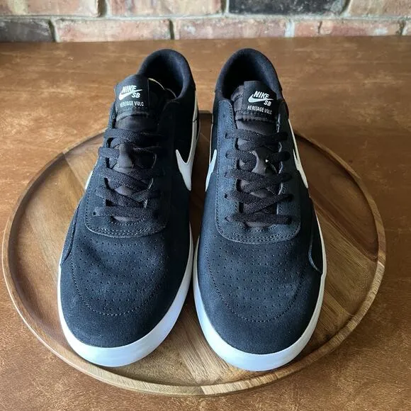 Nike SB Heritage Vulc Black White Skate Sneaker Shoes CD5010-003 Men's Size 12