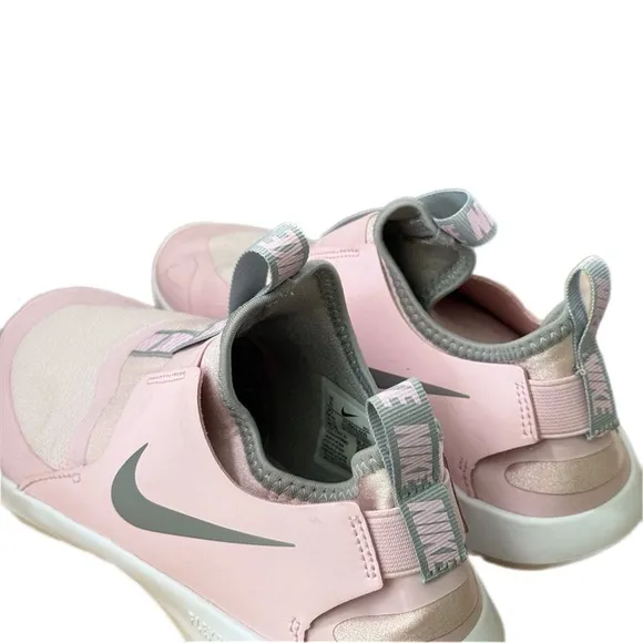 Nike Youth 7Y Pink Gray Flex Runner Slip On Sneakers Lightweight Athletic Shoes