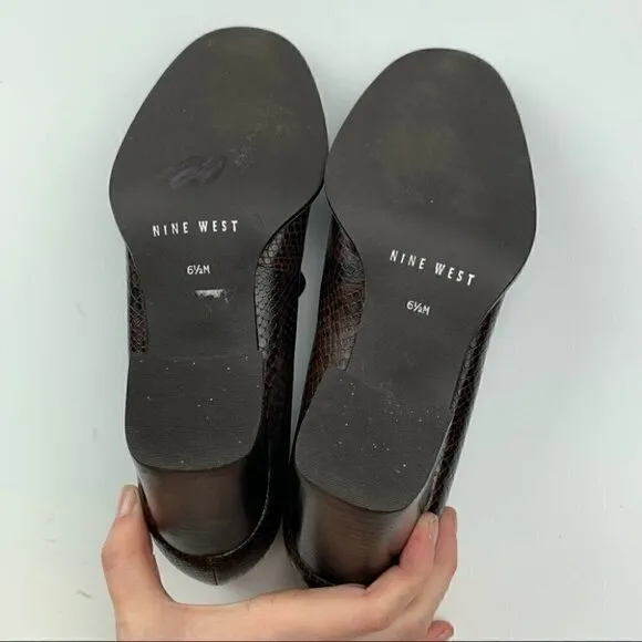 Nine West heels sz 6.5 brown leather vintage 90s