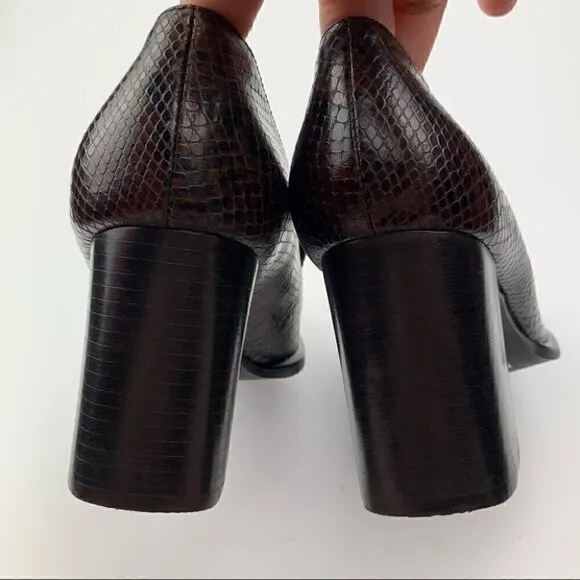 Nine West heels sz 6.5 brown leather vintage 90s