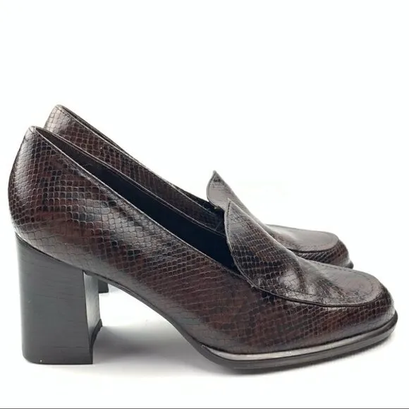 Nine West heels sz 6.5 brown leather vintage 90s