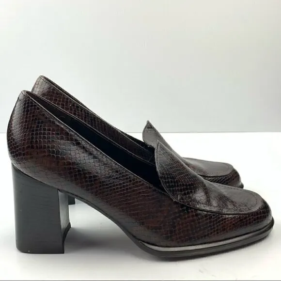 Nine West heels sz 6.5 brown leather vintage 90s