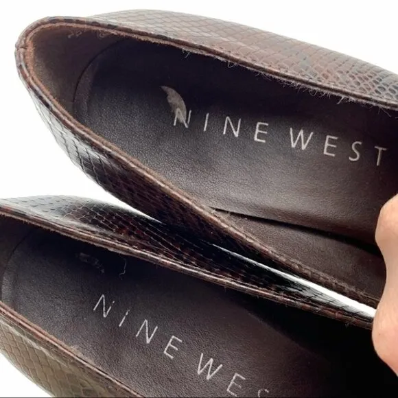 Nine West heels sz 6.5 brown leather vintage 90s
