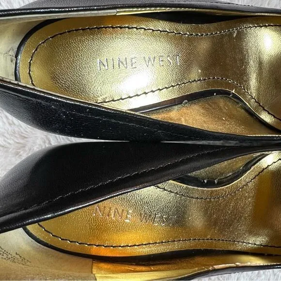 Nine West Heels Up Black Leather Heels