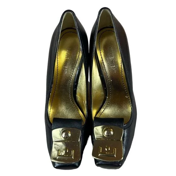 Nine West Heels Up Black Leather Heels
