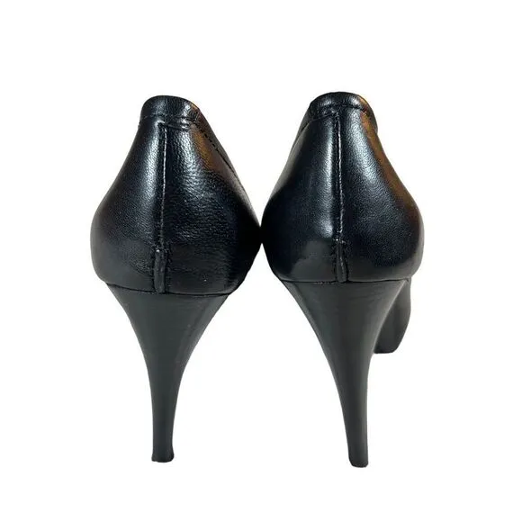 Nine West Heels Up Black Leather Heels