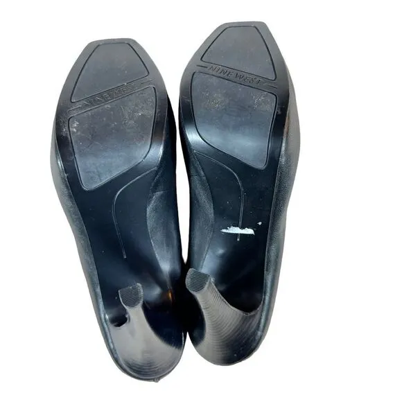 Nine West Heels Up Black Leather Heels