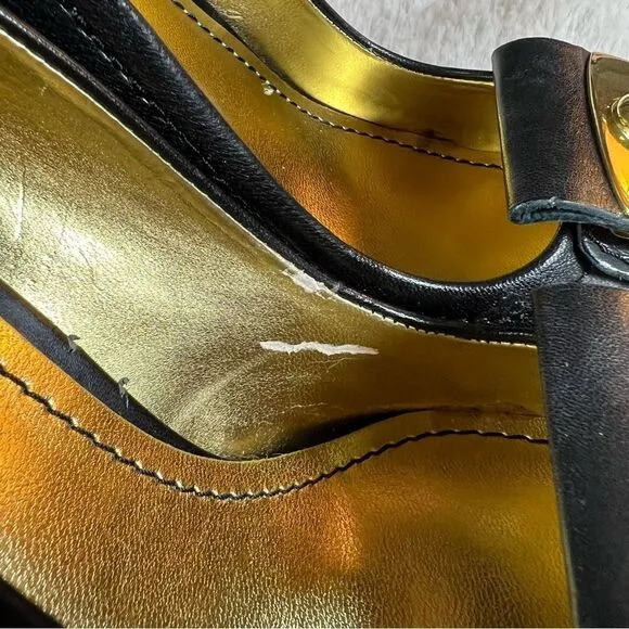 Nine West Heels Up Black Leather Heels