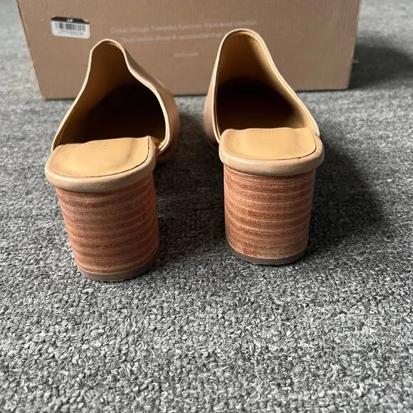 Nisolo All-Day Heeled Mule in Tan Almond MWT 8.5