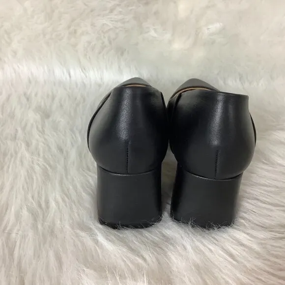 Nisolo Black Leather Fiorela Go To Mid Heel Pointed Toe Pumps