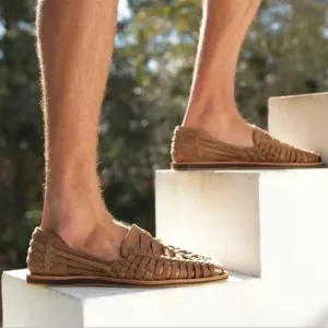 NISOLO by Anthropologie Men's Huarache Sandal Tobacco Brown Leather size 12