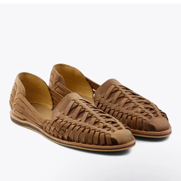 NISOLO by Anthropologie Men's Huarache Sandal Tobacco Brown Leather size 12