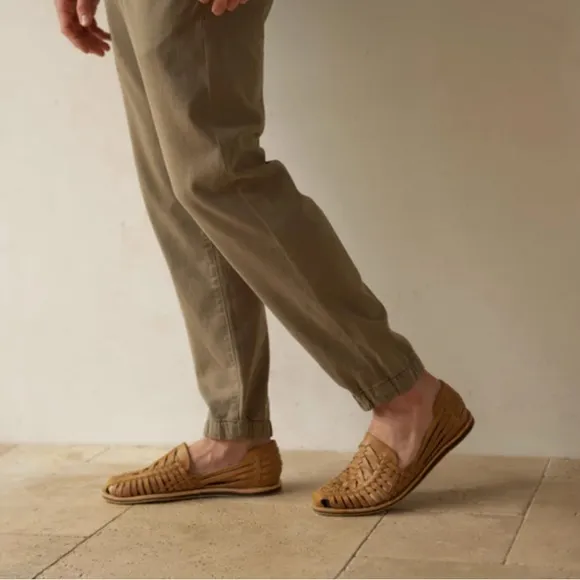 NISOLO by Anthropologie Men's Huarache Sandal Tobacco Brown Leather size 12