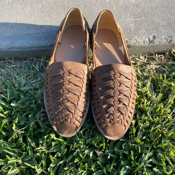 NISOLO by Anthropologie Men's Huarache Sandal Tobacco Brown Leather size 12