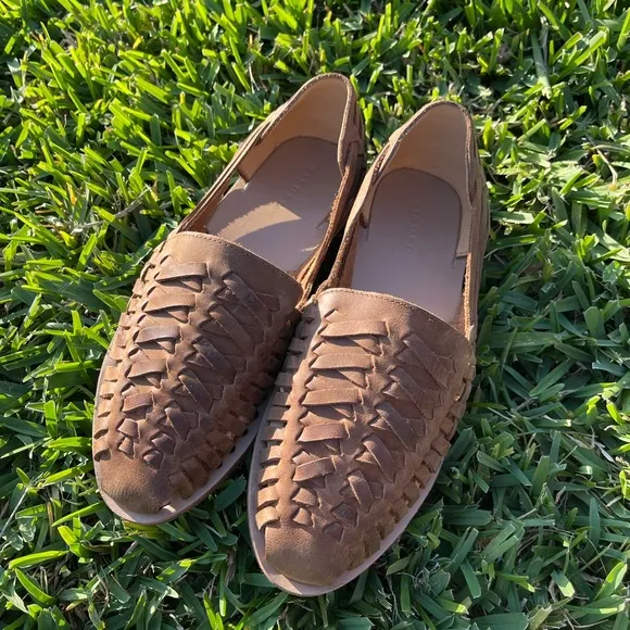 NISOLO by Anthropologie Men's Huarache Sandal Tobacco Brown Leather size 12