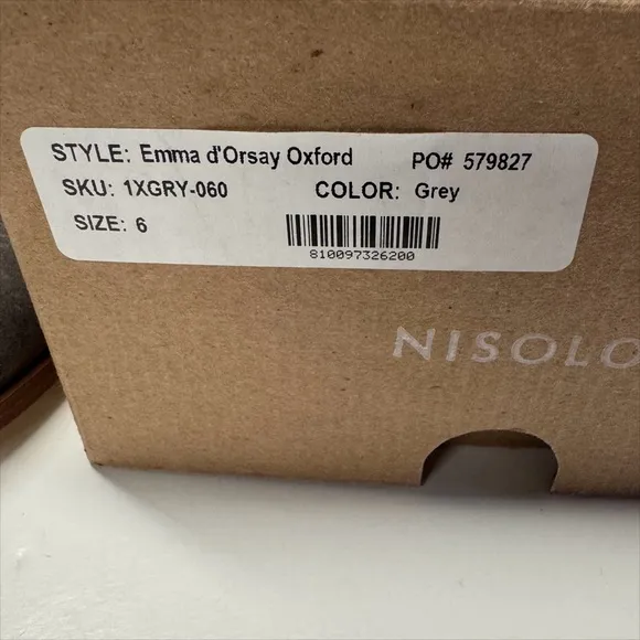 Nisolo | Emma d'Orsay Oxford In Gray - New In Box