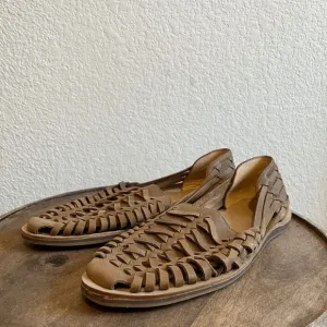 Nisolo Tobacco brown Leather Woven Huarache Sandal Men's Size 12