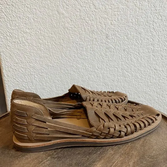 Nisolo Tobacco brown Leather Woven Huarache Sandal Men's Size 12