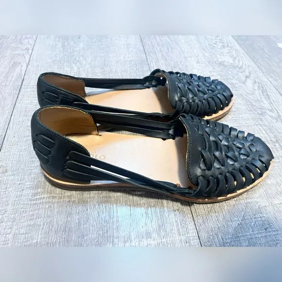 Nisolo Women's Huarache Sandal in Black Size7 $140