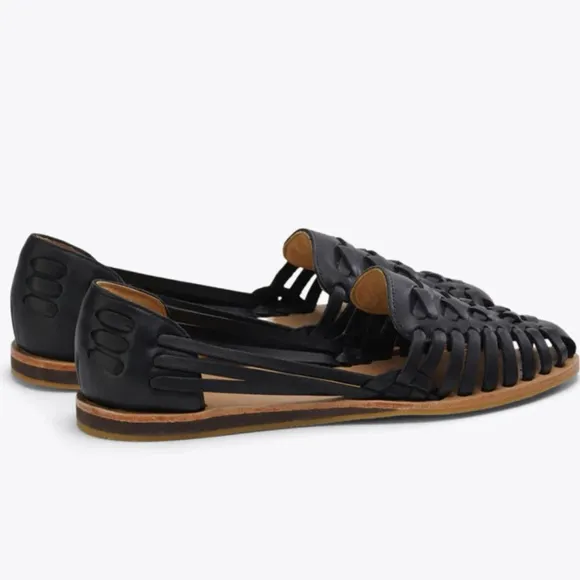 Nisolo Women's Huarache Sandal in Black Size7 $140