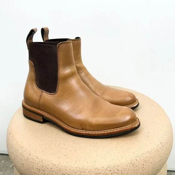 Nisolo Women’s Leather Carmen Chelsea Boot in Almond Brown