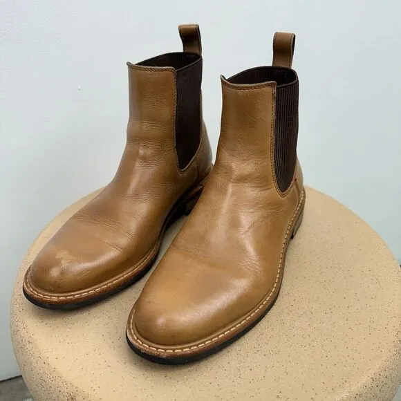 Nisolo Women’s Leather Carmen Chelsea Boot in Almond Brown